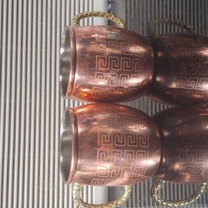 Set of 2 Ensemble de Deux Moscow Mule Beverage Copper Mugs Ex Cond. like New